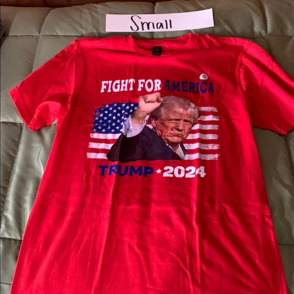 Gildan Red Short Sleeve Tee with Trump Graphic Design
